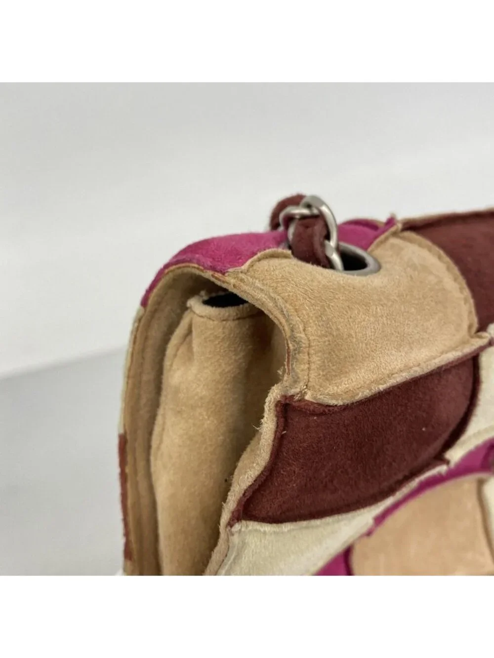 Chanel Shoulder Bag 2.55 Suede Multicolor Silver